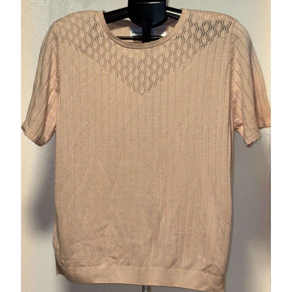 Alfred Dunner Women's Sweater Size M Pink Short Sleeve Pullover